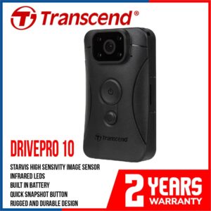 transcend drivepro body 10 1080p body camera with night vision