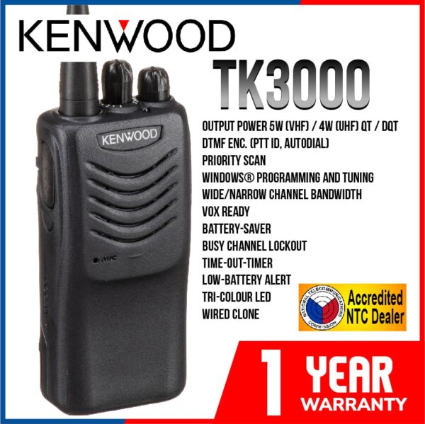 Kenwood TK3000 ProComm Plus Ultra Compact Two-Way Radio